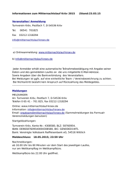 Informationen zum Mitternachtslauf Kr&ouml;v 2015 (Stand:23.03.15