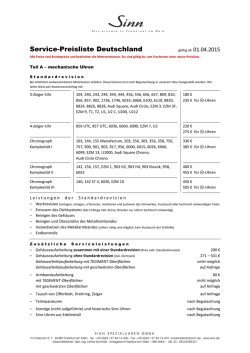 Preisliste - Sinn