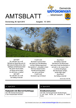 AMTSBLATT - Gemeinde Wutöschingen
