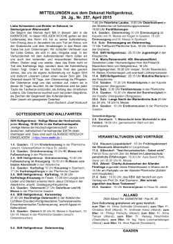 Dekanatsblatt April 2015 - Pfarre Sulz im Wienerwald