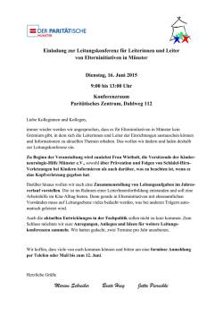 Leitungskonferenz - Eltern helfen Eltern