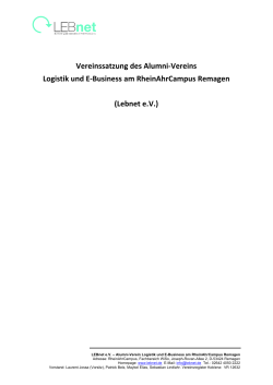 Vereinssatzung des Alumni-‐Vereins Logistik und E