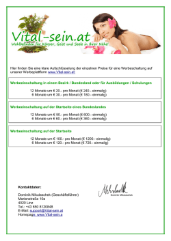 Hier finden Sie eine klare Aufschl&uuml;sselung der - Vital
