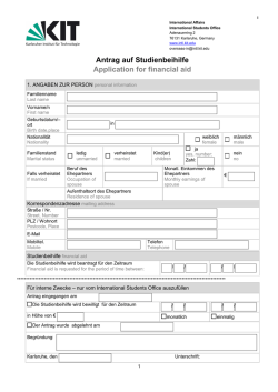 Informationen & Antrag - INTL
