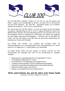 Formular Club 100 - HSC BW Schwalbe Tündern