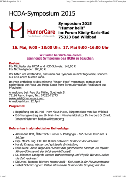HCDA-Symposium 2015 - LachClub Frankfurt