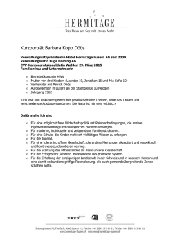 Kurzportr&auml;t Barbara Koop - Seehotel Hermitage Luzern