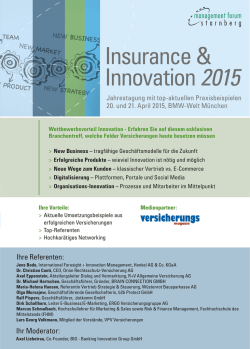 Insurance & Innovation 2015 - Management Forum Starnberg GmbH