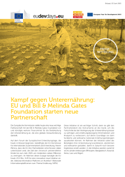 Kampf gegen Unterernährung: EU und Bill & Melinda Gates