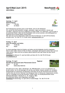 Programm April - Naturfreunde Brittnau