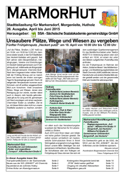 Stadtteilzeitung MarMorHut 26. Ausgabe - SSA