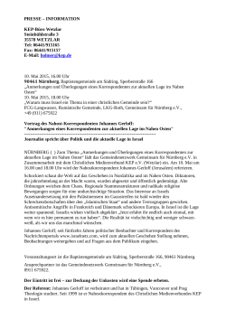 BRENNPUNKT NAHOST - Gemeinsam für Nürnberg