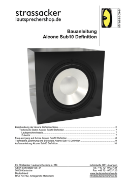 Bauanleitung Alcone Sub10 Definition