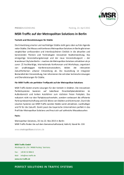 MSR-Traffic auf der Metropolitan Solutions in Berlin