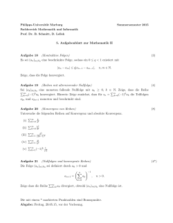 5. Aufgabenblatt zur Mathematik II Aufgabe 18 (Kontraktive Folgen