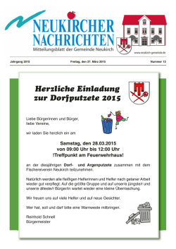 Herzliche Einladung zur Dorfputzete 2015