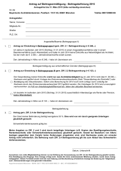Antrag auf Beitragsermäßigung - Bayerische Architektenkammer