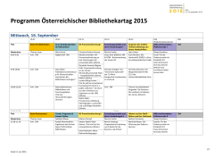 Programm Österreichischer Bibliothekartag 2015