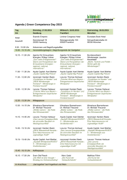 Agenda | Green Competence Day 2015