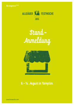 Stand- Anmeldung - Allgäuer Festwoche