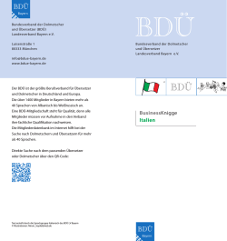 BusinessKnigge Italien - BDÜ Bayern Startseite