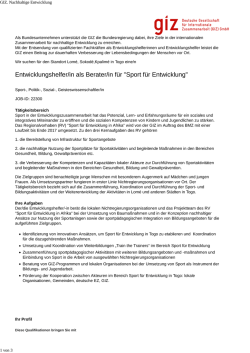 GIZ. Nachhaltige Entwicklung - Deutsche Vereinigung f&uuml;r