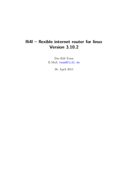 fli4l – flexible internet router for linux Version 3.10.2