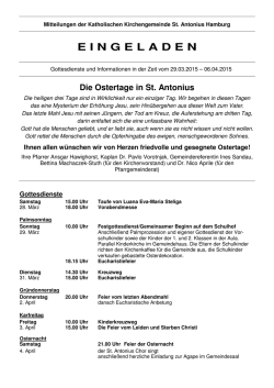 Eingeladen vom 29. M&auml;rz 2015 - Katholische Kirchengemeinde St