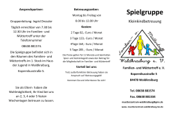 Flyer für die Spielgruppe - im Familienzentrum Waldkraiburg