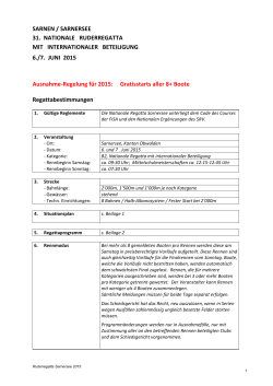 Ausschreibung Nat. Regatta Sarnersee 2015