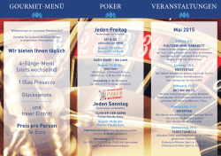 gourmet-menü poker veranstaltungen - restaurant