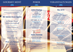 gourmet-men&uuml; poker veranstaltungen - restaurant