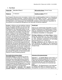 Biocultura KA 2. Phase vom 1.6.2015 – 31.12.2019 1 1. Fact Sheet