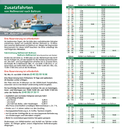 Zusatzfahrten - Reederei Baltrum