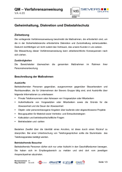 VA 4_05 Geheimhaltung, Diskretion und Diebstahlschutz