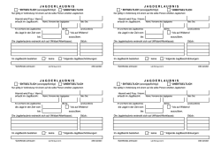 Jagderlaubnisscheinvordruck-vierfach - Landkreis Potsdam