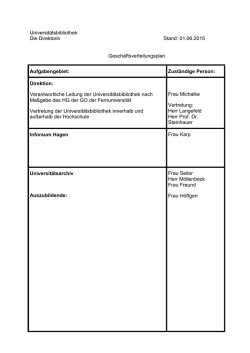 Geschäftsverteilungsplan - Universitätsbibliothek Hagen