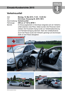 Einsatz-Kurzberichte 2015 Verkehrsunfall