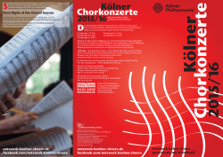 Kölner Chorkonzerte 2015/16