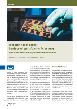 Industrie 4.0 im Fokus betriebswirtschaftlicher Forschung