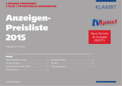 Anzeigen- Preisliste 2015 - Klambt