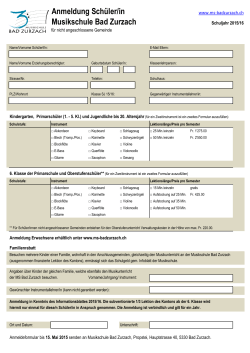 Auswärtige Schüler und Infoblatt