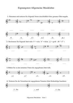 Eignungstest Allgemeine Musiklehre