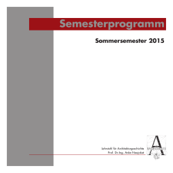 Semesterheft Architekturgeschichte Sommer 2015