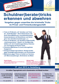 tricks erkennen und abwehren - Finanz Colloquium Heidelberg
