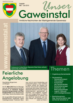 Gaweinstal, Amtliche Nachrichten, Mai 2015