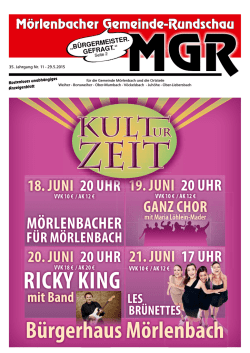bürgermeister. gefragt. - Mörlenbacher Gemeinde Rundschau