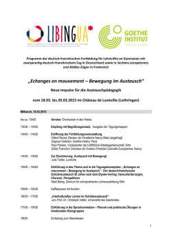 Echanges en mouvement &ndash; Bewegung im Austausch