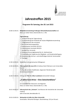 Jahrestreffen 2015 - Freiburger Wirtschaftswissenschaftler