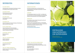 Informationen - Institut f&uuml;r Psychologie